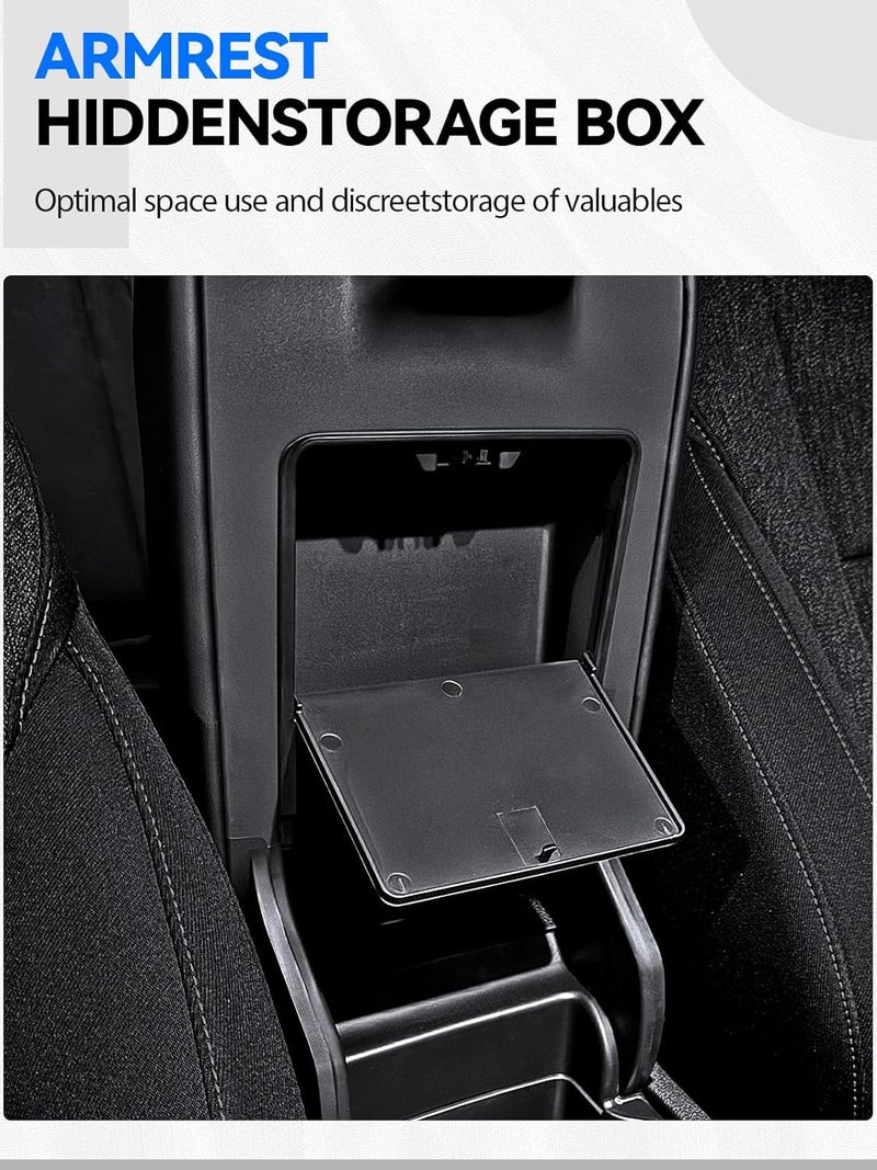 ELECFRESH 2PCS Center Console Organizer Tray for 2026 2023-2025 Honda Accord Accessories, Glove Storage Box wiht Aremrest Hidden Storage Box for Honda Accord - Image 3